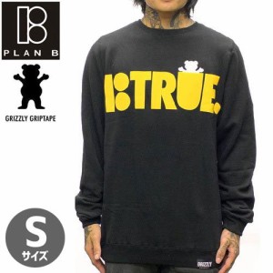 GRIZZLY グリズリー スケボー スウェット Sサイズ GRIZZLY x PLAN-B BE TRUE CREW NECK ブラック NO3