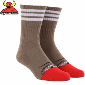 トイマシーン TOY MACHINE スケボー ソックス STONER SECT SOCK TAN/ORANGE タン/オレンジ NO106