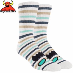 トイマシーン TOY MACHINE スケボー ソックス MONSTER FACE MINI STRIPES SOCK BLUE ブルー NO117