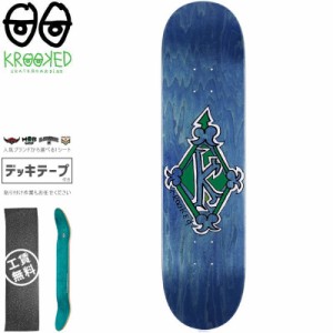 クルックド KROOKED スケートボード デッキ REGAL TM GREEN DECK 8.25インチ ブルー NO136