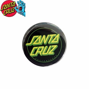 サンタクルーズ SANTA CRUZ スケボー バッヂ 1-1/4 BUTTON 缶バッチ DOT LOGO 3cm ブラック/ライム NO10
