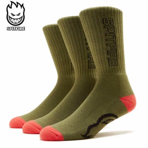 スピットファイヤー SPITFIRE スケボー ソックス CLASSIC 87 3PACK SOCKS オリーブ 3足組 NO44