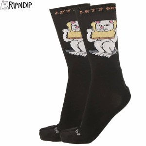 リップンディップ RIPNDIP スケボー ソックス GLUTEN FREE SOCKS BLACK ブラック NO27