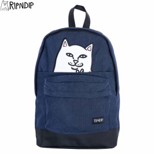 RIPNDIP リップンディップ スケボー バックパック LORD NERMAL VELCRO HANDS CORDUROY BACKPACK NAVY ネイビー NO10