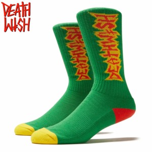 デスウィッシュ DEATH WISH スケボー ソックス DISCIPLE GREEN SOCKS グリーン/レッド/イエロー NO6