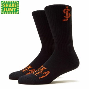 シェークジャント SHAKE JUNT スケボー ソックス YADADAMEAN BLACK SOCKS ブラック/オレンジ NO4