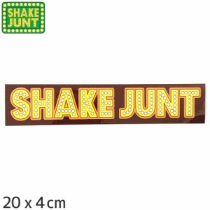 シェークジャント SHAKE JUNT スケボー ステッカー STRETCH LOGO HOLIDAY 22 STICKER 20 x 4cm ブラウンxイエロー NO61