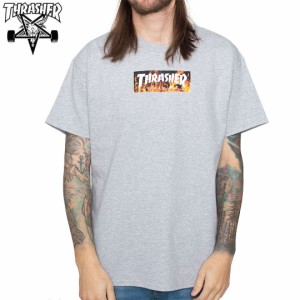 スラッシャー THRASHER Tシャツ USAモデル BLAZE TEE ヘザーグレー NO132