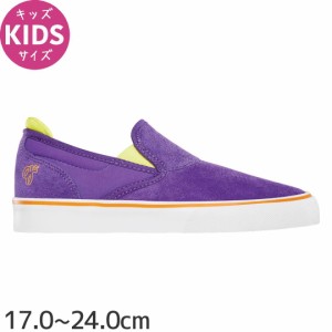 エメリカ EMERICA スケボー キッズ シューズ WINO SLIP-ON x OJ YOUTH スウェード PURPLE NO25