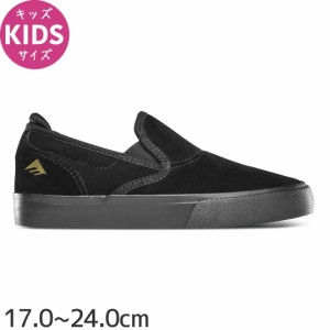 エメリカ EMERICA スケボー キッズ シューズ G6 WINO SLIP ON YOUTH スウェード BLACK/BLACK NO27