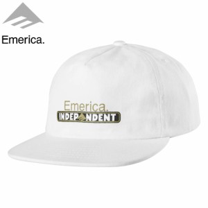 エメリカ EMERICA スケボー キャップ INDEPENDENT BAR SNAPBACK HAT ホワイト NO39