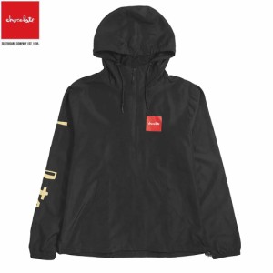 チョコレート CHOCOLATE スケボー ジャケット CHUNK ANORAK JACKET フード付き ハーフジップ アノラック ブラック NO5