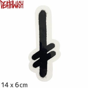 デスウィッシュ DEATHWISH ステッカー GANG LOGO STICKERブラック/ホワイト/14cm x 6cm NO155