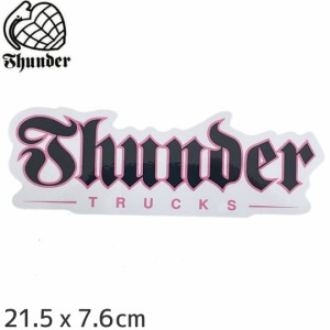 サンダートラック THUNDERスケボー ステッカー THUNDER SCRIPT STICKER ブラック/ピンク 21.5cmｘ7.6ｃｍ NO99