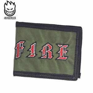 SPITFIRE スピットファイヤー スケボー 財布 OLD E BI-FOLD WALLET OLIVE/RED 8.5cm×11cm オリーブ NO24