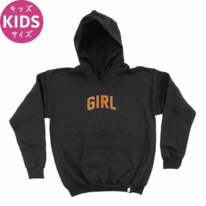 GIRL ガールスケートボード キッズ フード EVO ARCH YOUTH PULLOVER プルオーバー パーカー ブラック NO2