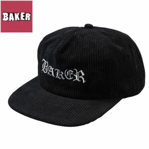 ベーカー BAKER スケートボード キャップ OLDE CORD SNAPBACK HAT コーデュロイ ブラック NO27