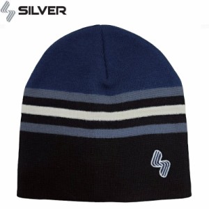 シルバートラック SILVER TRUCKS スケボー ニットキャップ Beanie ネイビー x ブラック x ホワイト No03