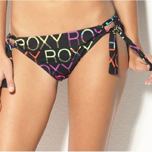 ロキシー ROXY 水着 Electric Feel Extra Low Wide Tie Side Bikini Bottoms ブラック No23