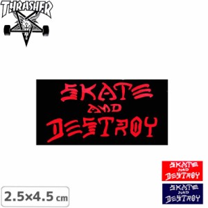 スケボー ステッカー スラッシャー USモデル THRASHER  SKATE AND DESTROY 3色 2.5cm×4.5cm NO04