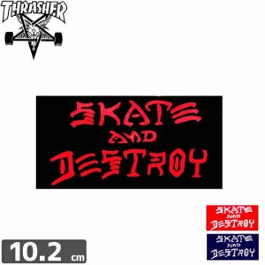 スケボー スラッシャー THRASHER ステッカー US規格 SKATE AND DESTROY 3色 5.1cm×10.2cm NO57