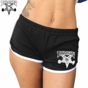 THRASHER スラッシャー レディース パンツ SKATE GOAT NIGHT SHORTS ナイトウェア ブラック NO2