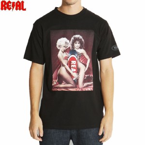 REAL リアル スケートボード Tシャツ REAL TAIL GRAB TEE ブラック NO54