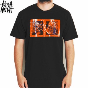 オルタモント ALTAMONT スケボー Tシャツ PUSHEAD SKULL TWIN VIEW TEE ブラック NO20