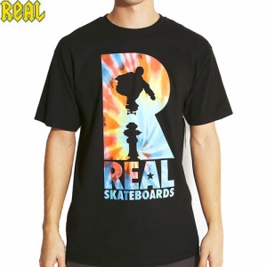 REAL リアル スケートボード Tシャツ HYDRANT TRIPPIN TEE ブラック NO56