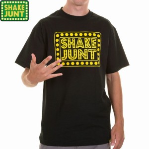 シェイクジャント SHAKE JUNT スケボー Tシャツ BOX LOGO TEE ブラック x イエロー NO12