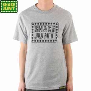 シェイクジャント SHAKE JUNT スケボー Tシャツ BOX LOGO TEE グレー ヘザー x ブラック NO13