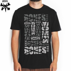 BONES ボーンズ スケボー Tシャツ STACKED TEE ブラック NO5