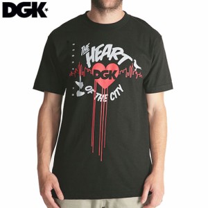 SALE! ディージーケー DGK Tシャツ スケボー HEART OF THE CITY TEE ブラック ホワイト NO205