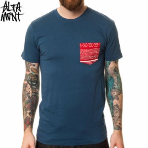 オルタモント ALTAMONT スケボー Tシャツ FILDER POCKET TEE ブルー NO32