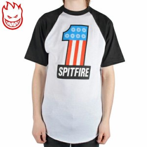 スピットファイア SPITFIRE スケボー Tシャツ #1 RAGLAN TEE ホワイトxブラック NO151