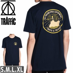 スケボー Tシャツ THEORIES セオリーズ トラフィック TRAFFIC PROJECT RAINBOW TEE ネイビー NO03