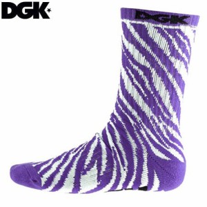 ディージーケー DGK ソックス ZEBRA CREW SOCKS ホワイト x パープル NO7