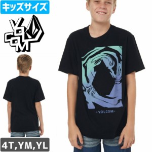 VOLCOM ボルコム キッズ リトルユース Tシャツ GLITCH STONE YOUTH TEE ブラック NO73