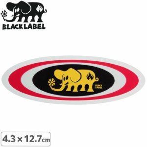 BLACK LABEL ブラックレーベル ステッカー OVAL ELEPHANT STICKER 4.3 x 12.7cm レッド NO66