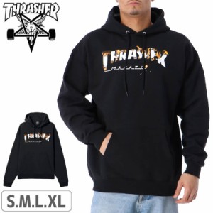 スラッシャー THRASHER パーカー USモデル フード メンズ INTRO BURNER PULLOVER HOODIE ブラック NO25