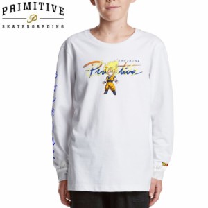 PRIMITIVE プリミティブ キッズ 長袖Tシャツ NUEVO GOKU SAIYAN LS TEE ドラゴンボールコラボ ホワイト NO4 