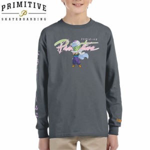 PRIMITIVE プリミティブ キッズ 長袖Tシャツ NUEVO SD PICCOLO LS TEE ドラゴンボールコラボ チャコールグレー NO6 