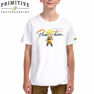 PRIMITIVE プリミティブ キッズ Tシャツ NUEVO GOKU SAIYAN SD YM TEE ドラゴンボールコラボ ホワイト NO10