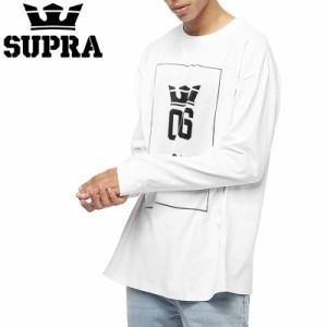 スープラ SUPRA スケボー ロングTシャツ OG INTERNATIONAL L/S TEE ホワイト NO1