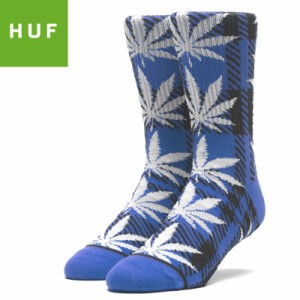 HUF ハフ スケボー ソックス 靴下 PLAID PLANTLIFE SOCKS ネビュラブルー NO74