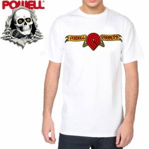 パウエル POWELL スケボー Tシャツ TRIPLE P SKULL & SWORD TEE ホワイト NO68