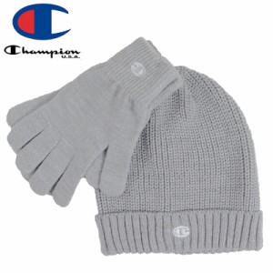 CHAMPION チャンピオン レディース ニットキャップ POLAR WINTER BEANIE AND GLOVE SET ミディアムグレー NO5