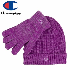 CHAMPION チャンピオン レディース ニットキャップ POLAR WINTER BEANIE AND GLOVE SET ピンク NO6