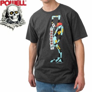 パウエル POWELL スケボー Tシャツ RAY BARBEE RAG DOLL TEE チャコールヘザー×レッド NO86