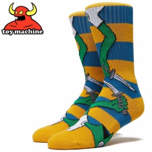 トイマシーン TOY MACHINE スケボー ソックス KILL ART CREW SOCKS ネイビー×イエロー NO81